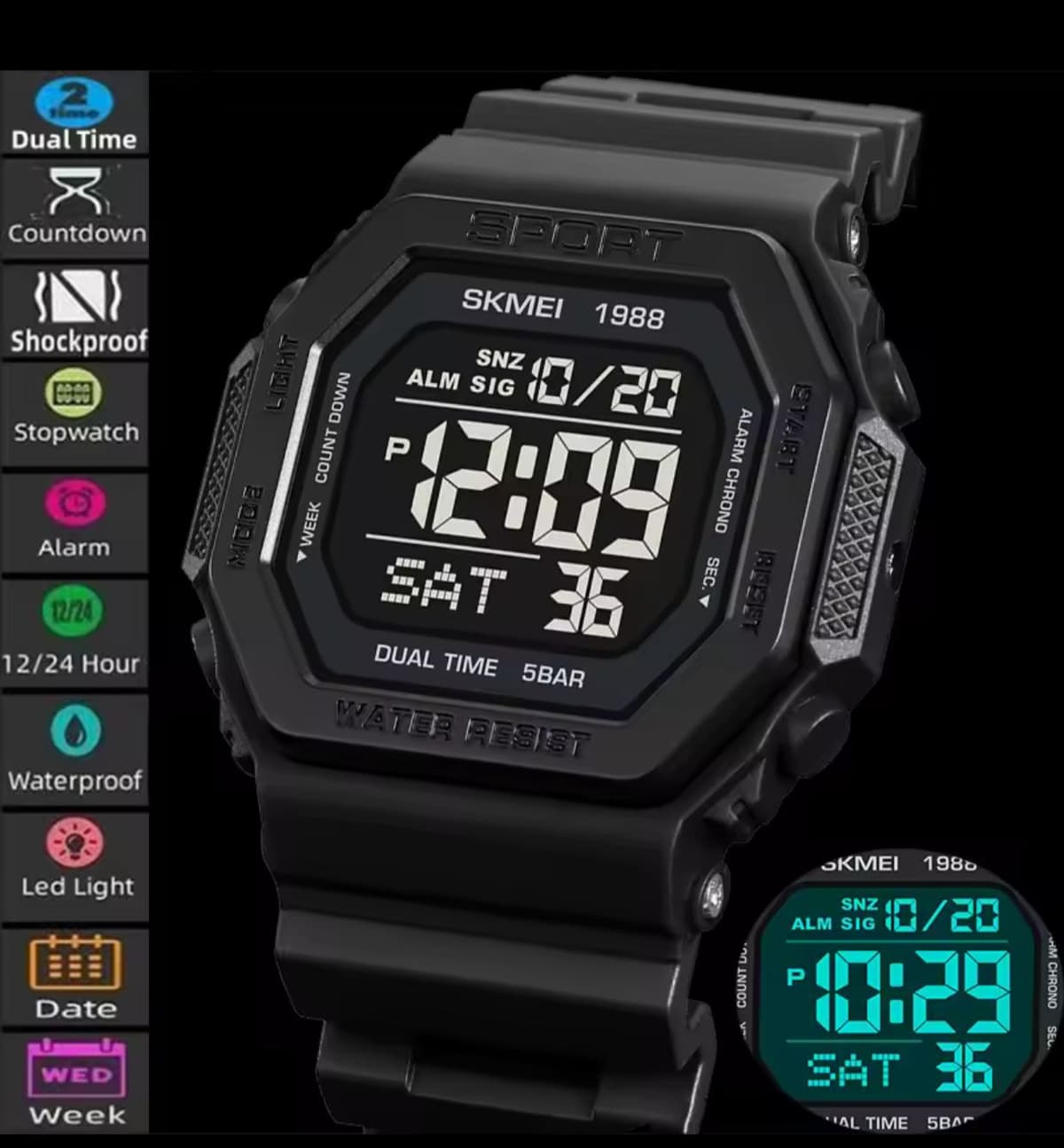 SKMEI 1988 Digital Watch